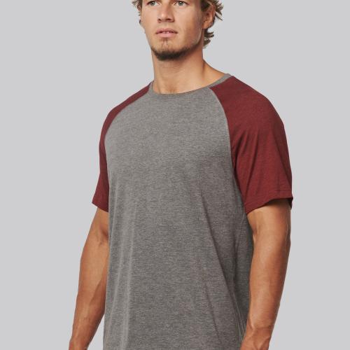Adult Triblend two-tone sports short-sleeved t-shirt
