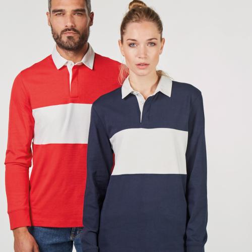 Long-sleeved rugby polo shirt