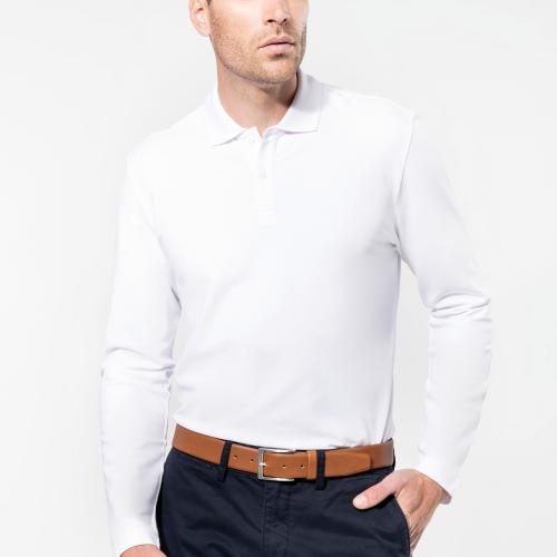 Men's long-sleeved Supima® polo shirt