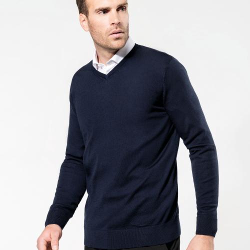 Men's V-neck merino jumper