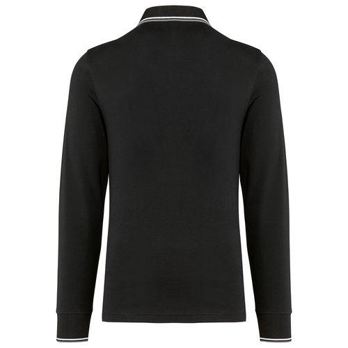 Polo maille piquée manches longues homme