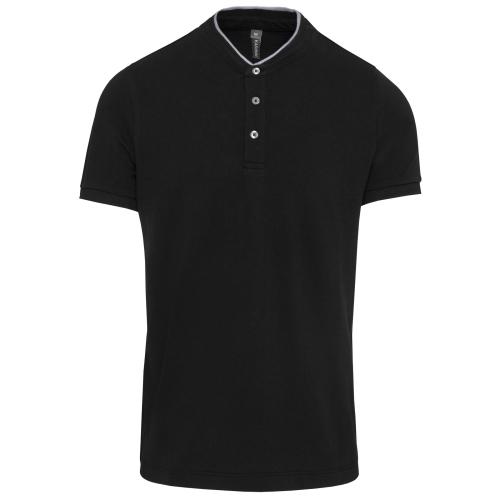 Men's short-sleeved polo shirt with Mandarin collar