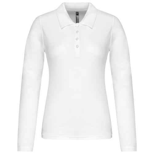 Polo piqué manches longues femme