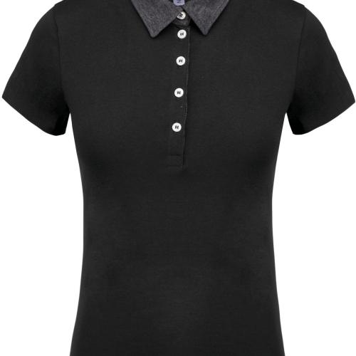 Ladies’ two-tone jersey polo shirt