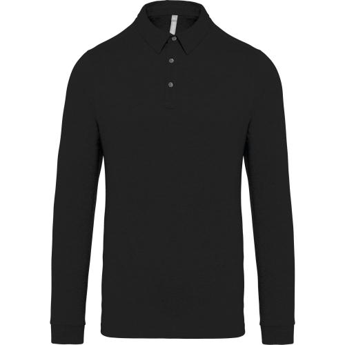 Men's long sleeved jersey polo shirt