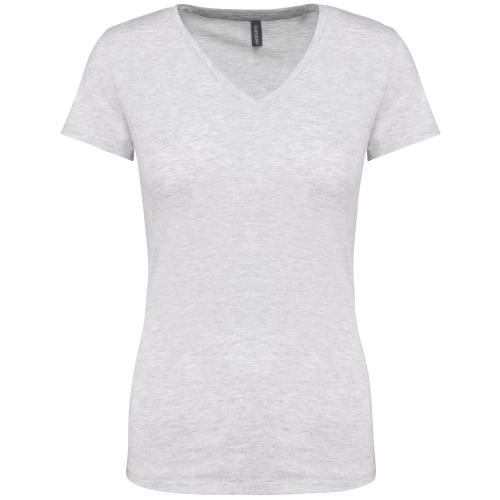 Ladies' short-sleeved V-neck T-shirt