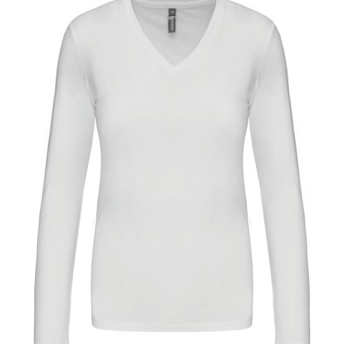 Ladies' long-sleeved V-neck T-shirt