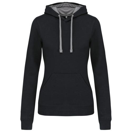 Sweat-shirt capuche contrastée femme