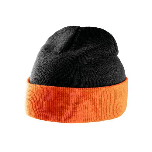 Two-tone beanie with turn-up
