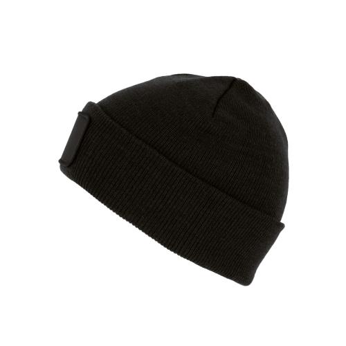 Recycled beanie with patch