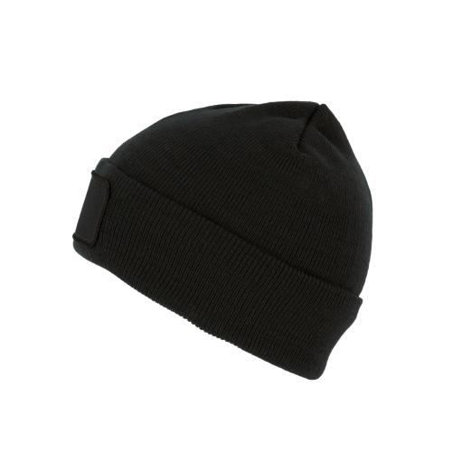 Recycled beanie with patch and Thinsulate lining
