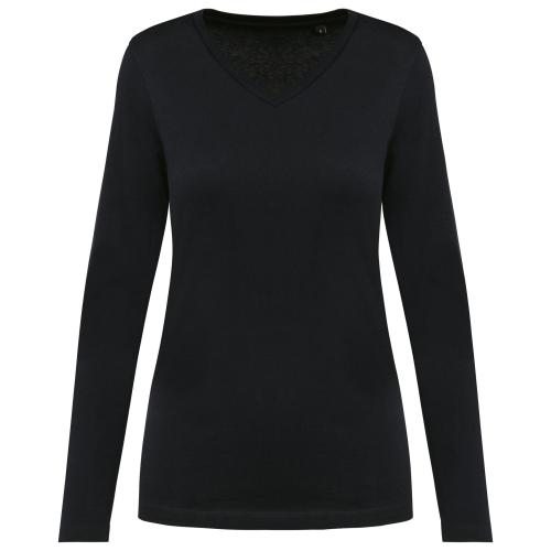 Ladies' V-neck long-sleeved Supima® t-shirt