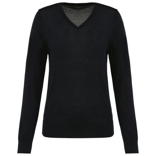 Ladies' V-neck merino jumper