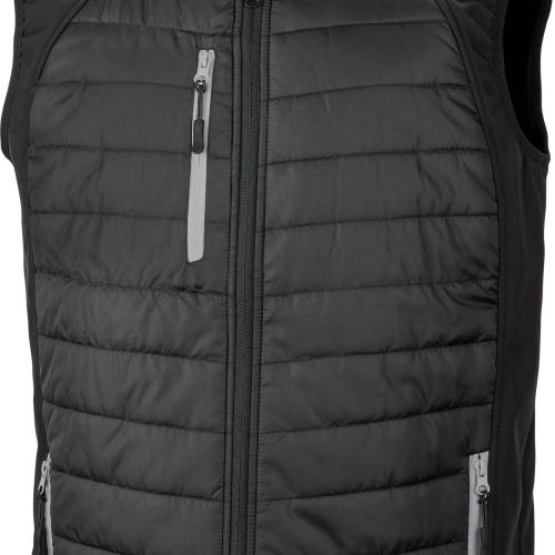 Black compass padded soft shell gilet
