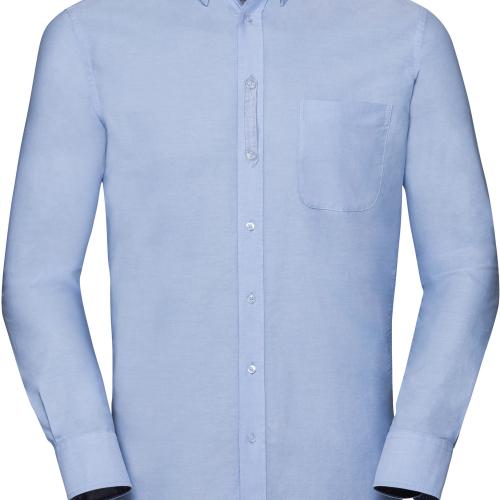 Long-sleeved washed Oxford Shirt