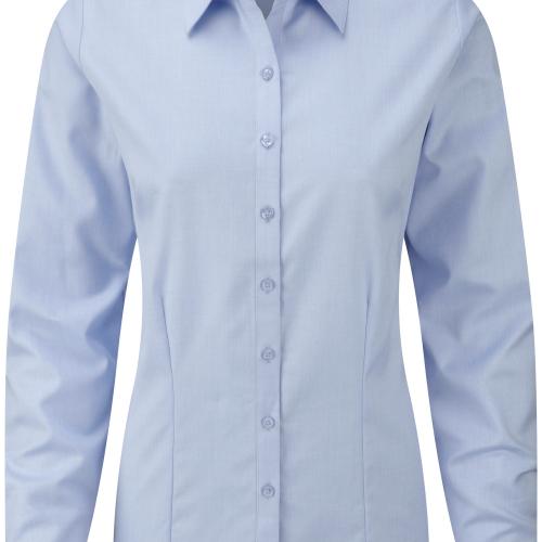 Ladies' Long-Sleeved Herringbone Shirt