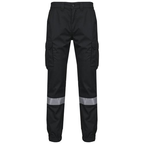 Pantalon cargo unisexe avec bas élastiqué et bande réfléchissante