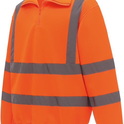 Hi-Vis Zip Neck Sweatshirt