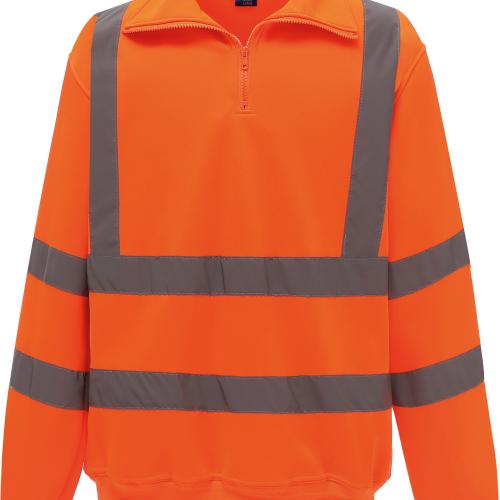 Hi-Vis Zip Neck Sweatshirt