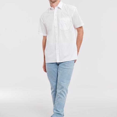 Men's Short-Sleeved Pure Cotton Poplin Shirt