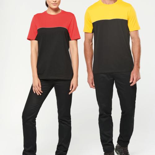 T-shirt bicolore écoresponsable manches courtes unisexe