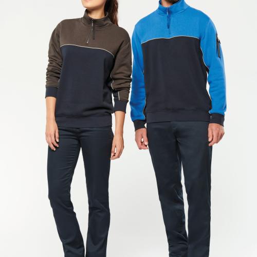 Unisex zipped neck eco-friendly sweatshirt