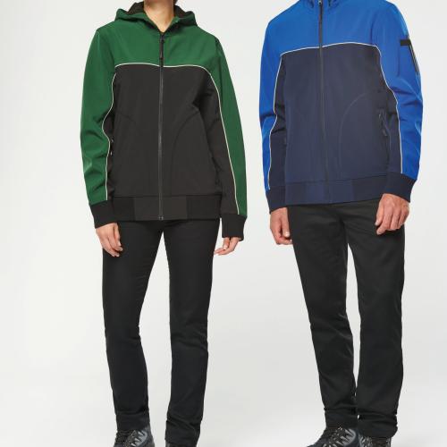 Two-tone 3 layers softshell blouson