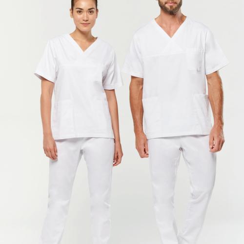 Unisex short-sleeved cotton tunic