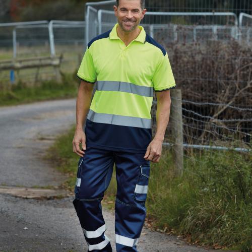 Hi-vis two-tone polo shirt