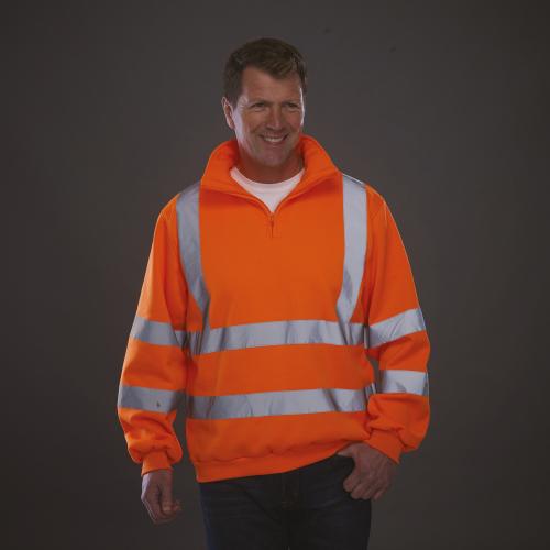 Hi-Vis Zip Neck Sweatshirt