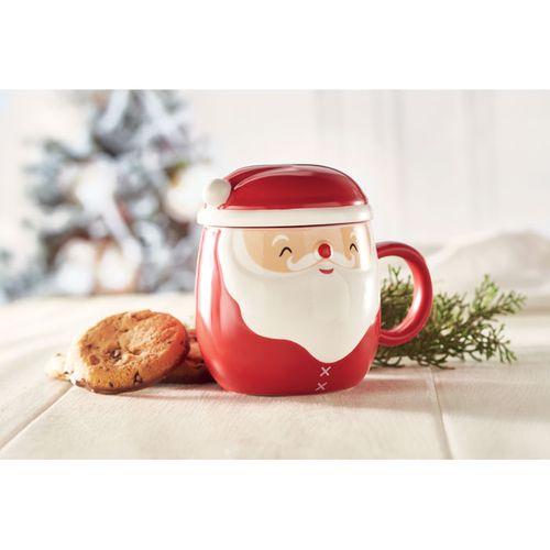 Ceramic mug with lid 370 ml SANTA