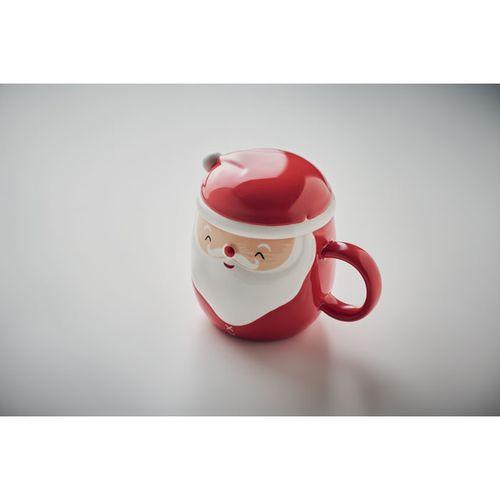 Ceramic mug with lid 370 ml SANTA