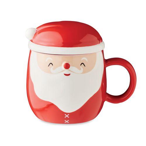 Ceramic mug with lid 370 ml SANTA