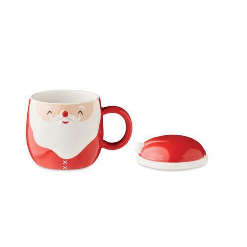 Ceramic mug with lid 370 ml SANTA