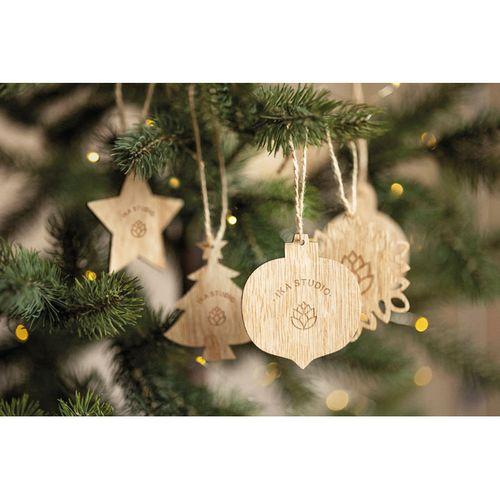 Set of wooden Xmas ornaments CHRISET