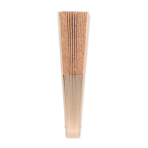 FANNY CORK Wood hand fan with cork fabric